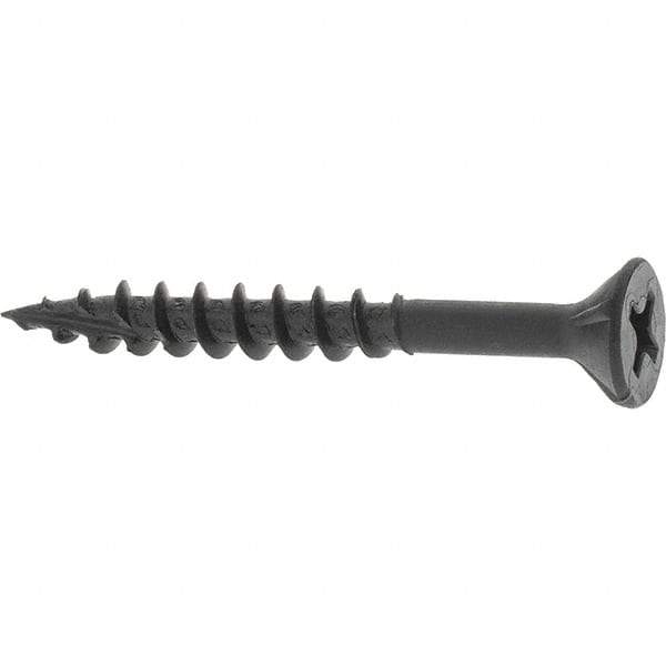 Buildex - #8, 1-1/2" OAL, Phillips Drive Flat Head, Steel Drywall Screws - Black Oxide Finish, Grade 2 - Americas Industrial Supply