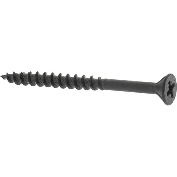 Buildex - #8, 2" OAL, Phillips Drive Flat Head, Steel Drywall Screws - Black Oxide Finish, Grade 2 - Americas Industrial Supply