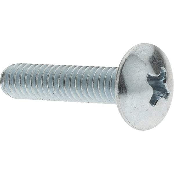 Value Collection - #8-32 UNC, 3/4" Length Under Head Phillips Drive Machine Screw - Truss Head, Grade 2 Steel, Zinc-Plated Finish, Without Washer - Americas Industrial Supply