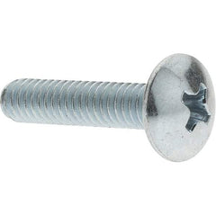 Value Collection - #8-32 UNC, 3/4" Length Under Head Phillips Drive Machine Screw - Truss Head, Grade 2 Steel, Zinc-Plated Finish, Without Washer - Americas Industrial Supply