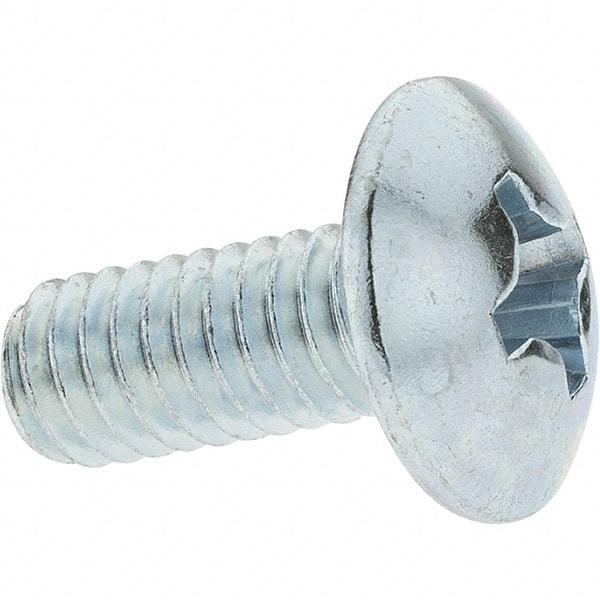 Made in USA - 5/16-18 UNC, 3/4" Length Under Head Phillips Drive Machine Screw - Truss Head, Grade 2 Steel, Zinc-Plated Finish, Without Washer - Americas Industrial Supply