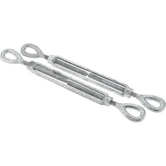 Value Collection - 1,200 Lb Load Limit, 3/8" Thread Diam, 6" Take Up, Steel Eye & Eye Turnbuckle - 11-1/2" Closed Length - Americas Industrial Supply