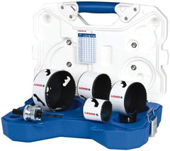 Lenox - 5 Piece, 2" to 4-1/8" Saw Diam, Contractor's Hole Saw Kit - Bi-Metal, Includes 4 Hole Saws - Americas Industrial Supply