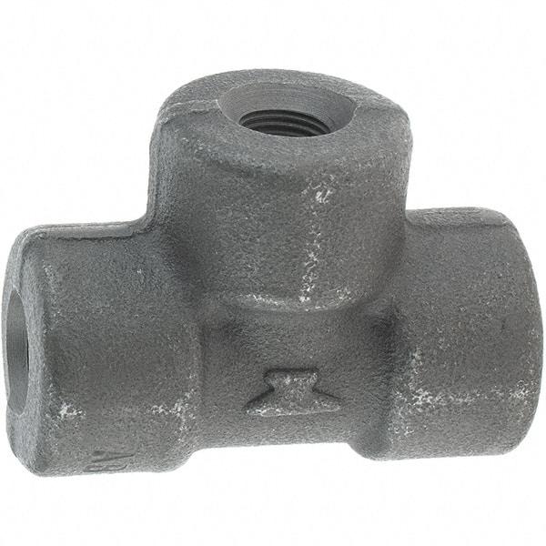Made in USA - Size 1/8", Class 3,000, Forged Carbon Steel Black Pipe Tee - 3,000 psi, Threaded End Connection - Americas Industrial Supply