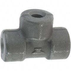 Made in USA - Size 1/8", Class 3,000, Forged Carbon Steel Black Pipe Tee - 3,000 psi, Threaded End Connection - Americas Industrial Supply