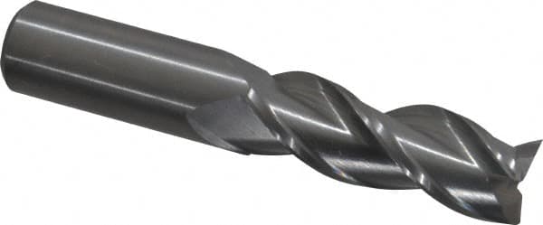 Kennametal - 5/8", 1-5/8" LOC, 5/8" Shank Diam, 3-1/2" OAL, 3 Flute, Solid Carbide Square End Mill - Single End, Uncoated, Spiral Flute, 37° Helix, Centercutting, Right Hand Cut, Right Hand Flute, Series AADE - Americas Industrial Supply