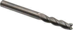 Kennametal - 3/8", 1-1/2" LOC, 3/8" Shank Diam, 4" OAL, 3 Flute, Solid Carbide Square End Mill - Single End, Uncoated, Spiral Flute, 37° Helix, Centercutting, Right Hand Cut, Right Hand Flute, Series AADE - Americas Industrial Supply