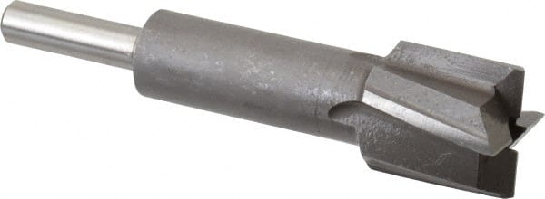 Made in USA - 23/32" Diam, 1/4" Shank, Diam, 4 Flutes, Straight Shank, Interchangeable Pilot Counterbore - Americas Industrial Supply