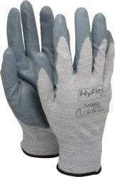 Ansell - Size XL (10) Nitrile Coated X-Static Yarn General Protection Work Gloves - For Static Control, Palm & Fingers Coated, Knit Wrist Cuff, Full Fingered, Gray, Paired - Americas Industrial Supply