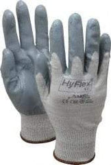 Ansell - Size L (9) Nitrile Coated X-Static Yarn General Protection Work Gloves - For Static Control, Palm & Fingers Coated, Knit Wrist Cuff, Full Fingered, Gray, Paired - Americas Industrial Supply