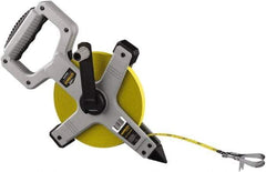 Komelon - 200' x 1/2" Yellow Steel Blade Tape Measure - 1/8" Graduation, Gray ABS Plastic Case - Americas Industrial Supply