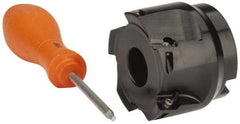 Kennametal - 5 Inserts, 2" Cut Diam, 3/4" Arbor Diam, 0.389" Max Depth of Cut, Indexable Square-Shoulder Face Mill - 0/90° Lead Angle, 1.575" High, EC10.., EP10.. Insert Compatibility, Series Mill 1-10 - Americas Industrial Supply