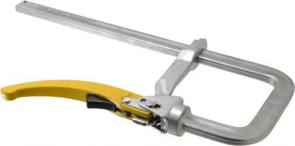 Strong Hand Tools - 4-3/4" Deep Throat, 10" Max Capacity, Step Over Sliding Arm Clamp - 1,000 Lb Clamping Pressure - Americas Industrial Supply