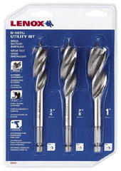 Lenox - 3/4 to 1", Bright Finish, Bi-Metal Auger Drill Bit Set - Americas Industrial Supply