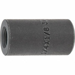 Made in USA - Size 1/4 x 1/8", Class 3,000, Forged Carbon Steel Black Pipe Reducing Coupling - 3,000 psi, Threaded End Connection - Americas Industrial Supply