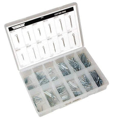 Dorman - 390 Piece, 1/16 to 3/16" Pin Diam, Spring Pin Assortment - 1 to 2" Long, Steel - Americas Industrial Supply