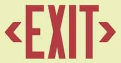 NMC - Exit, Metal Exit Sign - 13" Wide x 7-1/2" High, Glow-in-the-Dark - Americas Industrial Supply