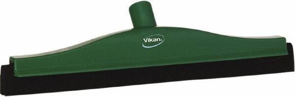 Vikan - 16" Foam Rubber Blade Bench Squeegee - Double Edge, Green, Plastic Holder - Americas Industrial Supply
