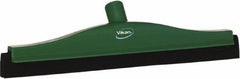 Vikan - 16" Foam Rubber Blade Bench Squeegee - Double Edge, Green, Plastic Holder - Americas Industrial Supply