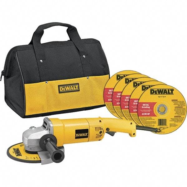 DeWALT - 7" Wheel Diam, 8,000 RPM, Corded Angle & Disc Grinder - 5/8-11 Spindle, 120 Volts, 13 Amps - Americas Industrial Supply