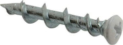 Powers Fasteners - 1/4", 1-1/4" OAL, Phillips Drive Oval Head, Steel Drywall Screws - White Head Finish, Grade 1018 - Americas Industrial Supply