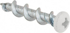 Powers Fasteners - 1/4", 1-1/4" OAL, Phillips Drive Pan Head, Steel Drywall Screws - White Head Finish, Grade 1018 - Americas Industrial Supply