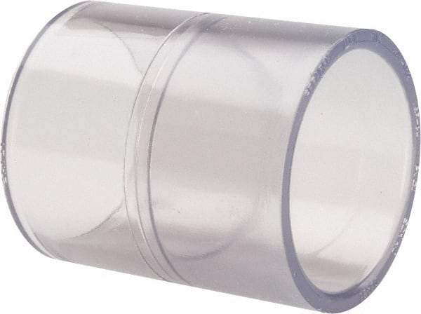 Made in USA - 1-1/4" PVC Plastic Pipe Coupling - Schedule 40, Slip x Slip End Connections - Americas Industrial Supply