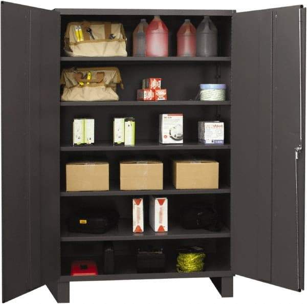 Durham - 5 Shelf Locking Storage Cabinet - Steel, 48" Wide x 24" Deep x 72" High, Gray - Americas Industrial Supply