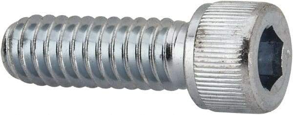 Value Collection - 1/4-20 UNC Hex Socket Drive, Socket Cap Screw - Alloy Steel, Zinc-Plated Finish, Fully Threaded, 3/4" Length Under Head - Americas Industrial Supply