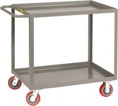 Little Giant - 2,000 Lb Capacity, 30" Wide x 54" Long x 36" High Shelf Cart - 2 Shelf, Steel, 2 Rigid/2 Swivel Casters - Americas Industrial Supply