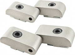 80/20 Inc. - 1-1/2" Long x 1-23/32" Wide x 26mm Thick, Left Lift Off Hinge Long Pin Top Short Pin Bottom - Aluminum, Clear Anodized Finish - Americas Industrial Supply