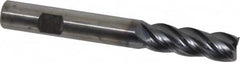 Kennametal - 1/2", 1-1/2" LOC, 1/2" Shank Diam, 4" OAL, 4 Flute, Solid Carbide Square End Mill - Single End, AlTiN Finish, Spiral Flute, 38° Helix, Centercutting, Right Hand Cut, Right Hand Flute, Series HPHV - Americas Industrial Supply