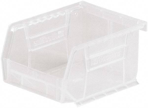 Akro-Mils - 10 Lb. Load Capacity, 5-3/8" Deep, Clear Polymer Hopper Stacking Bin - 3" High x 4-1/8" Wide x 5-3/8" Long - Americas Industrial Supply