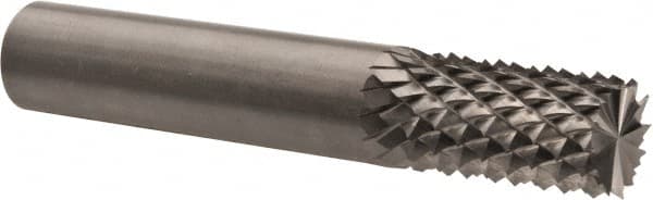 Accupro - 1/2" Diam, 1" LOC, Burr End, Solid Carbide Diamond Pattern Router Bit - Right Hand Cut, 3" OAL, 1/2" Shank Diam, Use on Fiberglass - Americas Industrial Supply