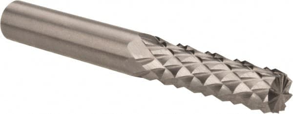 Accupro - 1/4" Diam, 3/4" LOC, Burr End, Solid Carbide Diamond Pattern Router Bit - Right Hand Cut, 2" OAL, 1/4" Shank Diam, Use on Fiberglass - Americas Industrial Supply