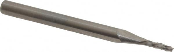 Accupro - 1/16" Diam, 3/16" LOC, Fishtail Point End, Solid Carbide Diamond Pattern Router Bit - Right Hand Cut, 1-1/2" OAL, 1/8" Shank Diam, Use on Fiberglass - Americas Industrial Supply