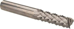 Accupro - 1/4" Diam, 3/4" LOC, Fishtail Point End, Solid Carbide Diamond Pattern Router Bit - Right Hand Cut, 2" OAL, 1/4" Shank Diam, Use on Fiberglass - Americas Industrial Supply