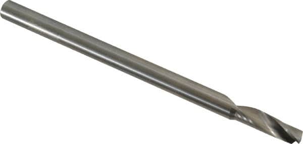 Accupro - 6mm Cutting Diam x 20mm Length of Cut, 1 Flute, Upcut Spiral Router Bit - Uncoated, Right Hand Cut, Solid Carbide, 64mm OAL x 6mm Shank Diam, Single Edge, 22° Helix Angle - Americas Industrial Supply