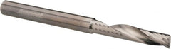 Accupro - 1/4" Cutting Diam x 1-1/4" Length of Cut, 1 Flute, Upcut Spiral Router Bit - Uncoated, Right Hand Cut, Solid Carbide, 3" OAL x 1/4" Shank Diam, Single Edge, 22° Helix Angle - Americas Industrial Supply