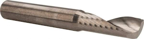 Accupro - 3/8" Cutting Diam x 1-1/8" Length of Cut, 1 Flute, Upcut Spiral Router Bit - Uncoated, Right Hand Cut, Solid Carbide, 3" OAL x 3/8" Shank Diam, Single Edge, 22° Helix Angle - Americas Industrial Supply