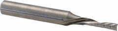 Accupro - 1/8" Cutting Diam x 1/2" Length of Cut, 1 Flute, Downcut Spiral Router Bit - Uncoated, Left Hand Cut, Solid Carbide, 2" OAL x 1/4" Shank Diam, Single Edge, 21° Helix Angle - Americas Industrial Supply