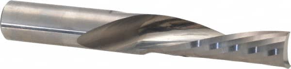 Accupro - 1/2" Cutting Diam x 1-5/8" Length of Cut, 1 Flute, Downcut Spiral Router Bit - Uncoated, Right Hand Cut, Solid Carbide, 3-1/2" OAL x 1/2" Shank Diam, Single Edge, 21° Helix Angle - Americas Industrial Supply