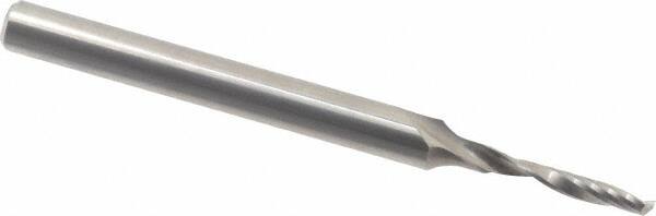 Accupro - 3mm Cutting Diam x 18mm Length of Cut, 1 Flute, Upcut Spiral Router Bit - Uncoated, Right Hand Cut, Solid Carbide, 75mm OAL x 6mm Shank Diam, Single Edge, 21° Helix Angle - Americas Industrial Supply