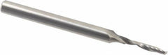 Accupro - 3mm Cutting Diam x 18mm Length of Cut, 1 Flute, Upcut Spiral Router Bit - Uncoated, Right Hand Cut, Solid Carbide, 75mm OAL x 6mm Shank Diam, Single Edge, 21° Helix Angle - Americas Industrial Supply