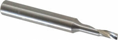 Accupro - 1/8" Cutting Diam x 1/4" Length of Cut, 1 Flute, Upcut Spiral Router Bit - Uncoated, Right Hand Cut, Solid Carbide, 2" OAL x 1/4" Shank Diam, Single Edge, 21° Helix Angle - Americas Industrial Supply