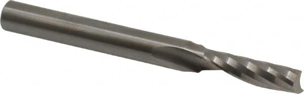 Accupro - 7/32" Cutting Diam x 3/4" Length of Cut, 1 Flute, Upcut Spiral Router Bit - Uncoated, Right Hand Cut, Solid Carbide, 2-1/2" OAL x 1/4" Shank Diam, Single Edge, 21° Helix Angle - Americas Industrial Supply
