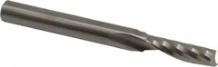 Accupro - 7/32" Cutting Diam x 3/4" Length of Cut, 1 Flute, Upcut Spiral Router Bit - Uncoated, Right Hand Cut, Solid Carbide, 2-1/2" OAL x 1/4" Shank Diam, Single Edge, 21° Helix Angle - Americas Industrial Supply