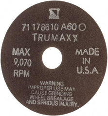 Tru-Maxx - 4" 60 Grit Aluminum Oxide Cutoff Wheel - 1/32" Thick, 3/4" Arbor, 9,070 Max RPM, Use with Stationary Tools - Americas Industrial Supply