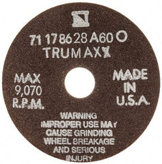 Tru-Maxx - 4" 60 Grit Aluminum Oxide Cutoff Wheel - 1/16" Thick, 3/4" Arbor, 9,070 Max RPM, Use with Stationary Tools - Americas Industrial Supply