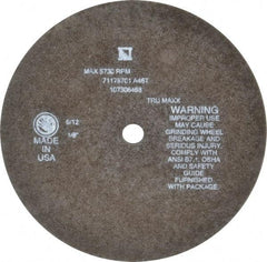Tru-Maxx - 8" 46 Grit Aluminum Oxide Cutoff Wheel - 1/8" Thick, 5/8" Arbor, 4,536 Max RPM, Use with Stationary Tools - Americas Industrial Supply